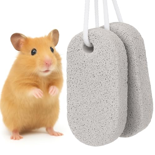 2 pièces Pierre de broyage minérale Pour dents de rongeurs Jouet à mâcher Animaux de compagnie Hamster Écureuil Jouet à Ronger pour Lapin Hamster Petits...
