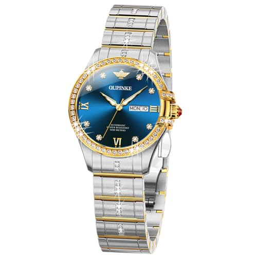 Image of OUPINKE Automatic Watch for Women Self-Winding Luxury Original Ladies Watch | Skeleton Mechanical Diamond Gold /Black /Sliver 24 Hours Gift Wrist Watches