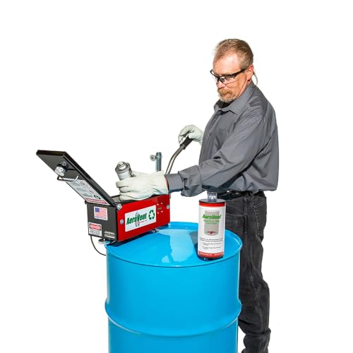 Image of AeroVent 1X Aerosol Can Disposal System with Can Counter (Part #10004700) | Punctures Cans Up to 3 inch Diameter & 9.75 inch Length | Safe2Vent Filter | Heavy-Duty Steel | Compliant in 50 States | Made in USA