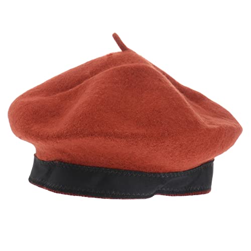 BESPORTBLE 1Pc Fashionable Wool Beret Hat Stylish Lightweight Accessory for Boys Comfortable Breathable Design Versatile Autumn Spring Orange