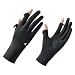 Chenflying UV-Sonnenschutz-Handschuhe für Damen, Vollfinger, Eisseide, Touchscreen, rutschfeste Fahrhandschuhe für Reisen, Golfen, Laufen (schwarz, Einheitsgröße)