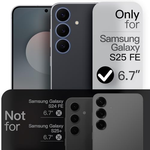 Image of JETech Magnetic Slim Cover Case for Samsung Galaxy S25 FE, Compatible with MagSafe, Camera Lens Full Protection, Ultra-Thin Lightweight Matte Finish Minimalist Phone Cover (Black)