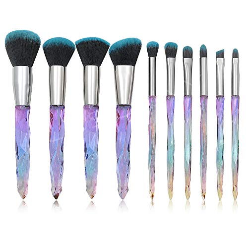 Preisvergleich Produktbild Make Up Pinselset, 10 tlgs Diamant Kosmetikpinsel Professionelle mit Gesichtspinsel Lidschattenpinsel Gesicht Lidschatten Eyeliner Make-Up Pinsel Kits
