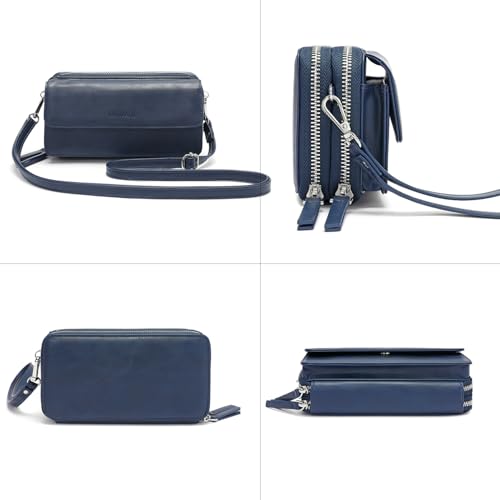 Image of Lanyani RFID Crossbody Wallet Wristlet Purse with Phone Pocket For Women Vegan Leather