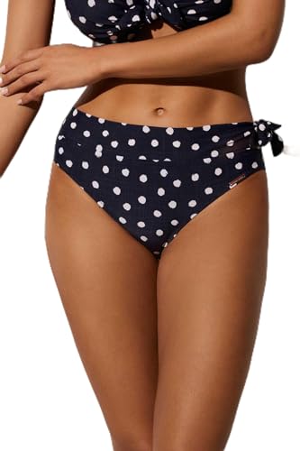 YSABEL MORA - Braga Bikini Midi Detalle Lazo Estampado Lunares Marino