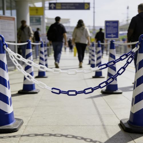 Chaîne de signalisation plastique pour interdire l'accès et guider les piétons - 6