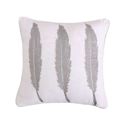 Almohada Plumas 18x18 Blanca y Plata