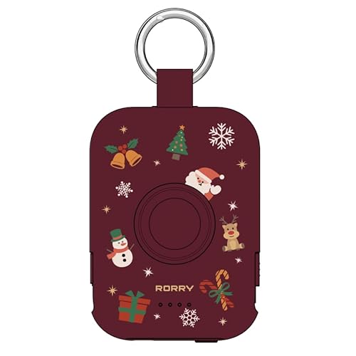 RORRY Portable Charger, 5000mAh Portable Charger Power Bank with Built-in Cables, Travel Keychain Battery Pack for Apple Watch Ultra/11/10/9/8/7/6/SE, iPhone Air/17/16/15/14/13/12, Black