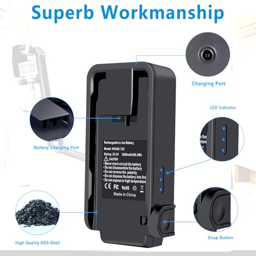 Image of 3500mAh Replacement for XBATR725 Shark Battery，Compaitble with Shark IZ662H,IZ682H,IZ683H,IZ661HC,IZ662HC,IZ631H Vacuun Cleaners 25.2V Shark XBATR725 Replacement Battery