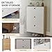 XHDZSM Shoe Cabinet, Solid Wood Narrow Entryway Organizer with Vented Back Panel, Free Standing Storage for Hallway Corner, Slim Space-Saving Hidden Cubby, Modern Farmhouse Rusti All White 31.5x5.9in