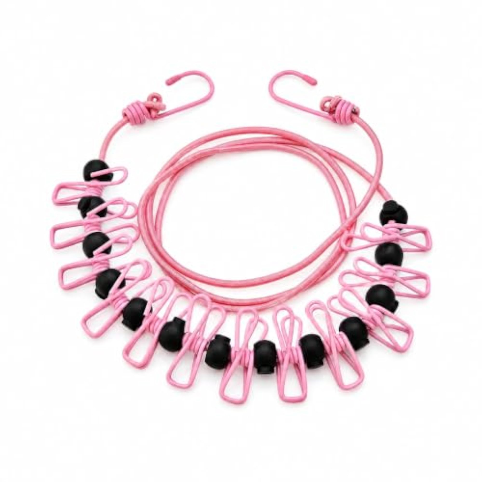 Portable Travel Clothesline with Clips, Foldable Hanging Rope