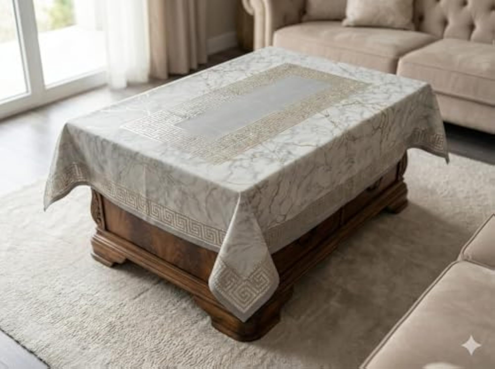Premium Printed Dining Table Cover, Waterproof & Oilproof PVC