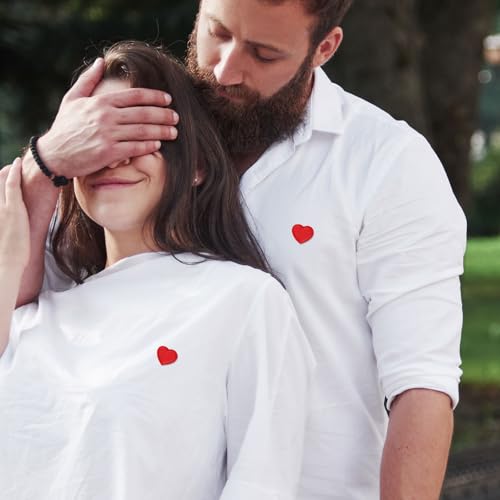 BETESSIN 24pcs Parche de Ropa Termoadhesivo de Corazón, 2,5x2cm Parche Decorativo Manualidad para San Valentín, Pegatinas Coser Plancha para Camiseta Pantalón Bolsas Ropa Jeans DIY Artesanía