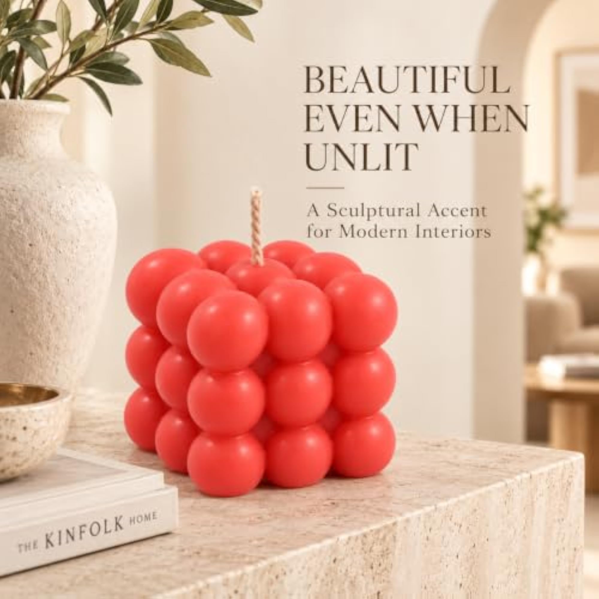 Advik Bubble Cube Candle, Decorative Candle for Home Décor