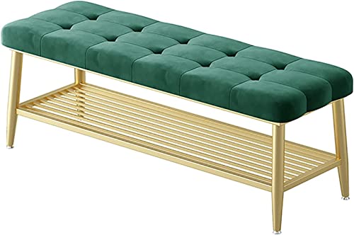 Banc à chaussures avec repose-pieds réglables et cadre métallique solide