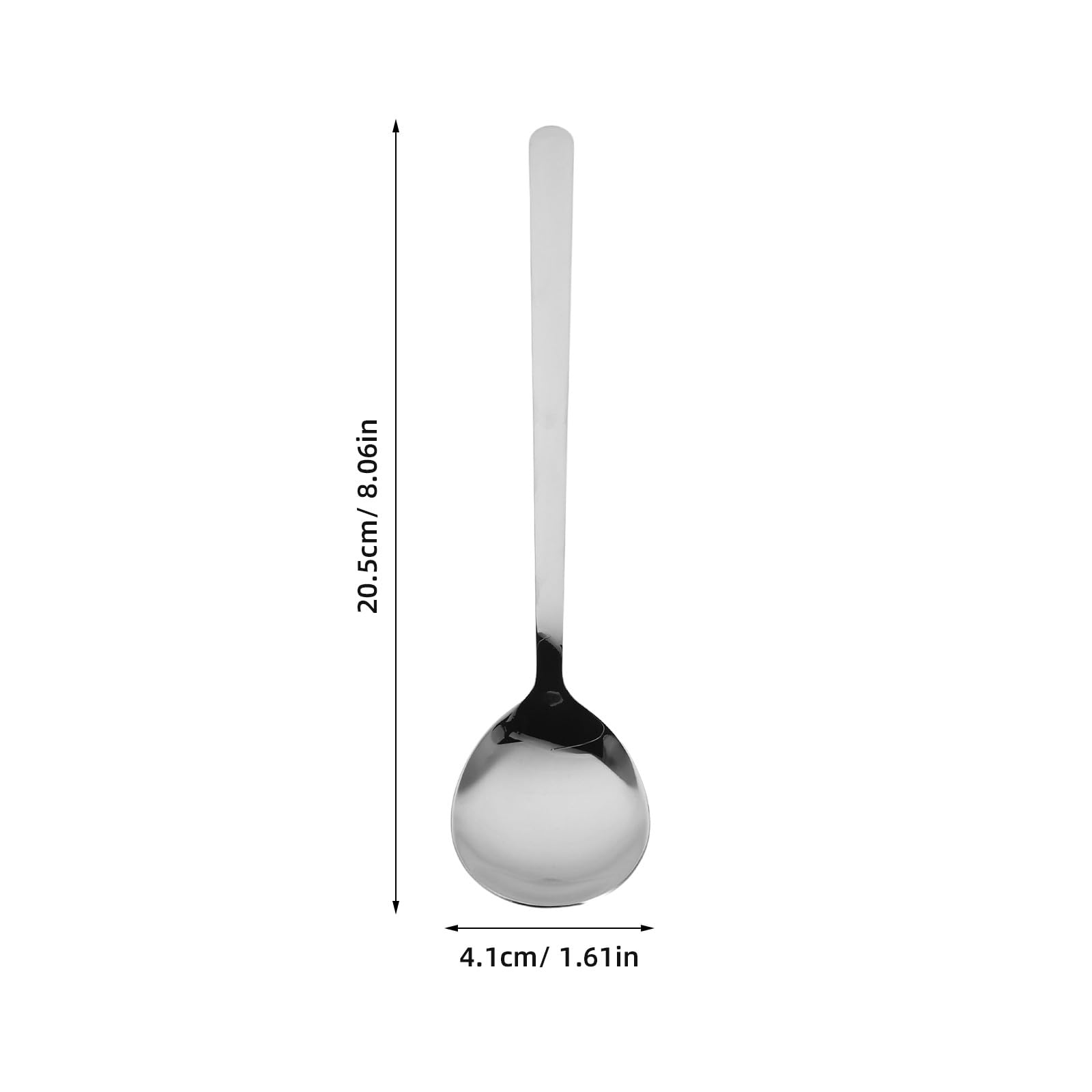 Cucchiaio da Dessert lungo Acciaio Inox 10 Pezzi Argento | Manico, Superficie Facile da Pulire e Resistente alla Ruggine, per Servire Torta e Frutta
