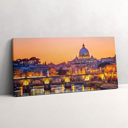 Tableau sur toile 140x70cm Cathédrale St. Pierre Rome par Wallfluent