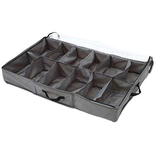 heacker 12 Slots Waterproof Under Bed Shoe Organizer Closet Organizer Box Visual Travel Storage Bag