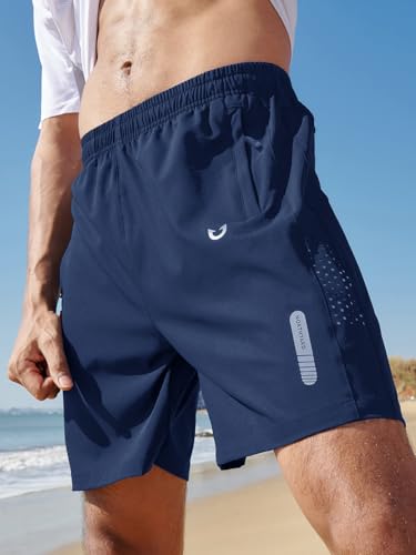 Image of NORTHYARD Men's Athletic Running Shorts Quick Dry Workout Shorts 7 inch / 5 inch / 9 inch Lightweight Sports Gym Basketball Shorts Hiking | Quick Dry, Lightweight, Breathable, Unlined, Moisture-wicking, Reflective Strips, Elastic Waist, Sports Basketball Tennis