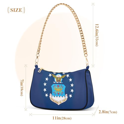 US Air Force Flag Shoulder Handbag Aesthetic for Women Classic Purse Hobo Totes Simple Designer Handbags Zipper Closure3