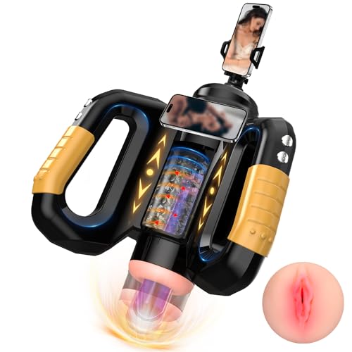 Male Masturbator Sex Toy, Blowjob Machine for Men, 10 Thrusting & 10 Rotating Modes Male Stroker, with Pocket Pussy & Holder, Automatic Male Masterburbater, Adult Sex Toys for Men