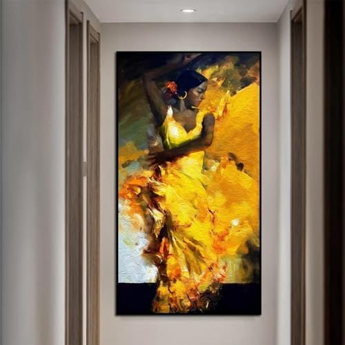 Toile art surréalisme moderne graffiti de femme danseuse sans cadre 40x70