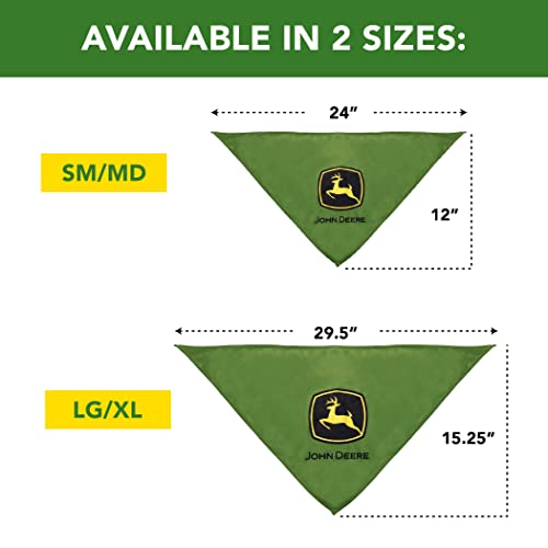 John Deere Tie Bandana For Dogs & Cats. Soft Mesh, Adjustable, Stretchable Pet Bandana Easily Tie Around Dog’s Neck For Easy Wear. For Farmers, Hard Hat Workers & John Deere Fans! Size: Small-Medium #TOP2