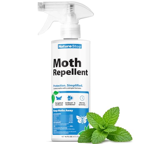 NatureStop Moth Repellent Spray – Helps Deter Moths from Closets, Clothing & Fabric Surfaces, 16...
