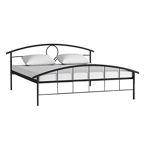 Image of Hometown Mild Steel Elegant Queen Bed (Black)