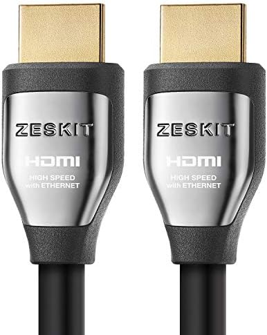 Zeskit Cinema Plus High Speed with Ethernet 22.28Gbps HDMI 2.0b Cable, 4K 60Hz HDR ARC 4:4:4 HDCP 2.2 (1.5ft, No Braided 2-Pack)