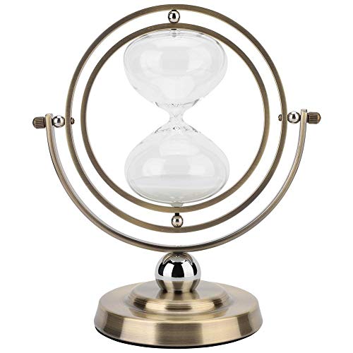 Fditt 15 Minuten Rotierende Sand Sanduhr Timer Metall Sanduhr Sanduhr für Vintage Home Office Decor MEHRWEG VERPACKUNG socialme-eu