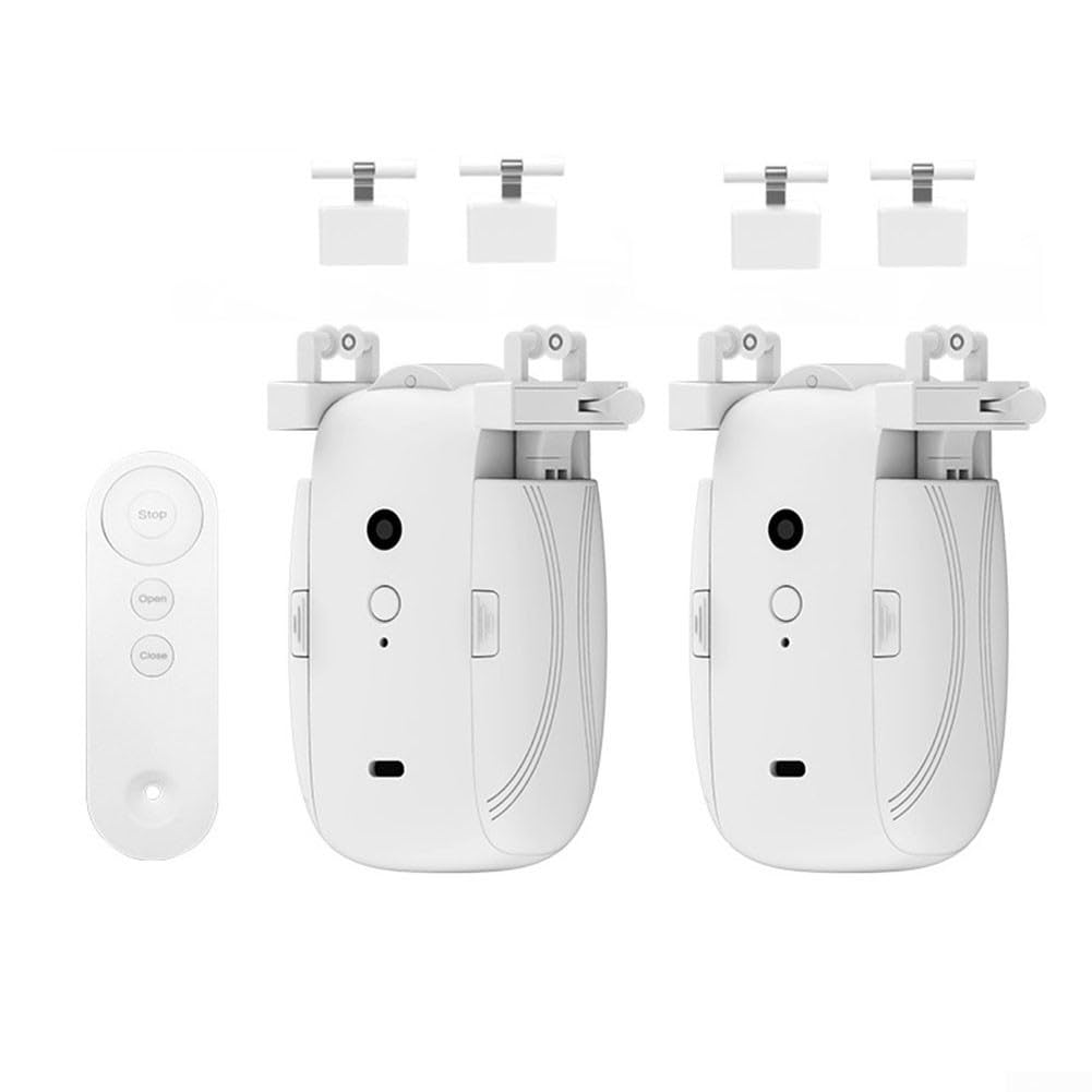 Apritende intelligente con telecomando, robot elettrico per tende per aste romane a forma di U e binari a forma di I, batteria da 4000 mAh, installazione fai da te per soggiorno, camera da letto