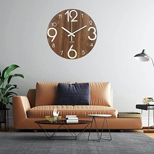 gazechimp Relógio de parede luminoso de madeira