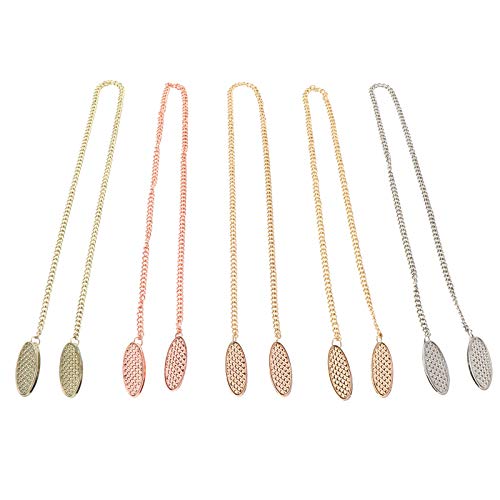 Pinzas para servilletas portátiles ideales para comer fuera de casa con cadena 5 uds