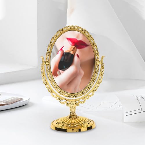 Espejo de Maquillaje Ovalado Doble Cara Estilo Europeo 2pcs miniatura 5