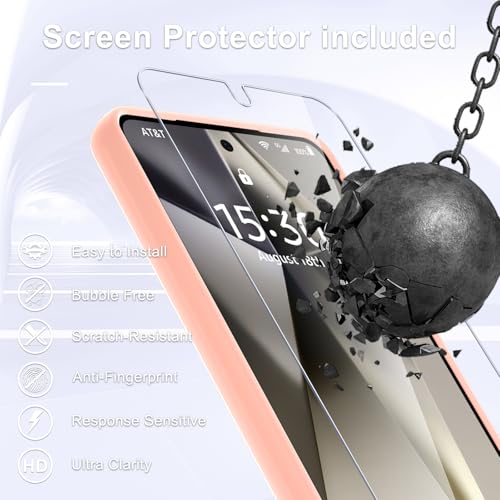 Image of YENAPOON for Samsung Galaxy S25 Edge Case, Matte Magnetic Case, Pink | Fit for Magsafe, Screen Protector Included, Translucent Frosted Slim Shockproof Protective Phone Cover