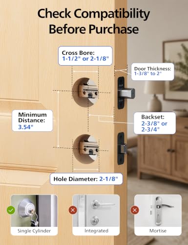 Philips WiFi Smart Lock with Handle, Fingerprint Keyless Entry Door Lock with WiFi Bridge, Smart Locks for Front Door with Handle Set, APP Remote Control, Voice Control, Auto-Lock, Matte Black - image 9