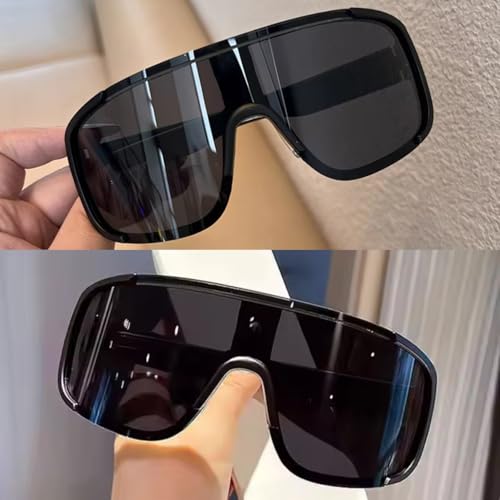 Image of Windproof Wraparound Shield Sports Sunglasses for Men Women Stylish | UV Protected Durable Mirrored Cricket Driving Cycling Riding Goggles | Anti Glare Cooling Shades