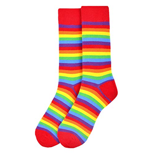 Men's Designer Rainbow Pride Novelty Dress & Trouser Crew Socks
