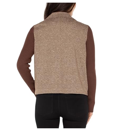 Liverpool Women's Herringbone Shacket W/Sweater Sleeves2