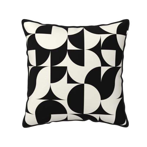Black White Geometric Abstract Pillow Cover