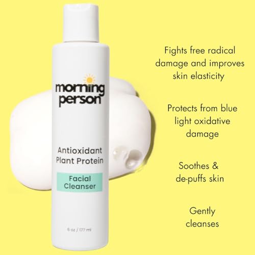 Antioxidant Plant Protein Facial Cleanser - Calming And Soothing With Green Tea And Aloe Vera - Hydrating And De-Puffing - Sulfate and Paraben Free - Image 3