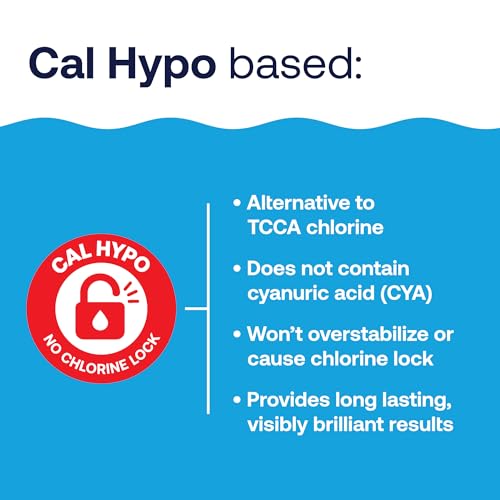 Image of HTH 52046 Pool Care Shock Advanced, Swimming Pool Chemical - Cal Hypo Formula, Prevents Bacteria & Algae, Restores Crystal Clear Water - Shock Treatment, 1lb (15 Pack) + 15 HTH Pool Care Test Strips