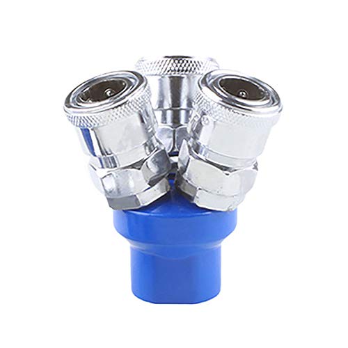 Vogueing Tool 1/4" Thread 3 Way Normal SMY Manifold Block Splitter Zinc Alloy Quick Connect Air Hose Splitter Coupler Air Compressor Splitter