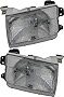 For Nissan Frontier | Xterra Headlight 1998 1999 2000 Driver and Passenger Side Headlamp Assembly Replacement