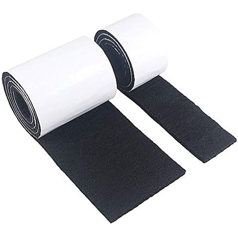Log-Cabin Furniture Felt Pads-Felt Strip Tape 2 Rolls 100cm-Self Adhesive DIY Felt Floor Protectors Cut into Any Shape (Black) Cover