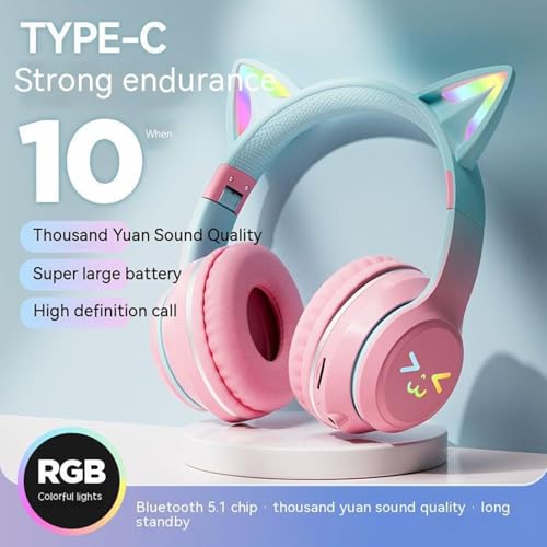 Casque de jeu avec oreilles de chat sans fil pour le streaming - 4