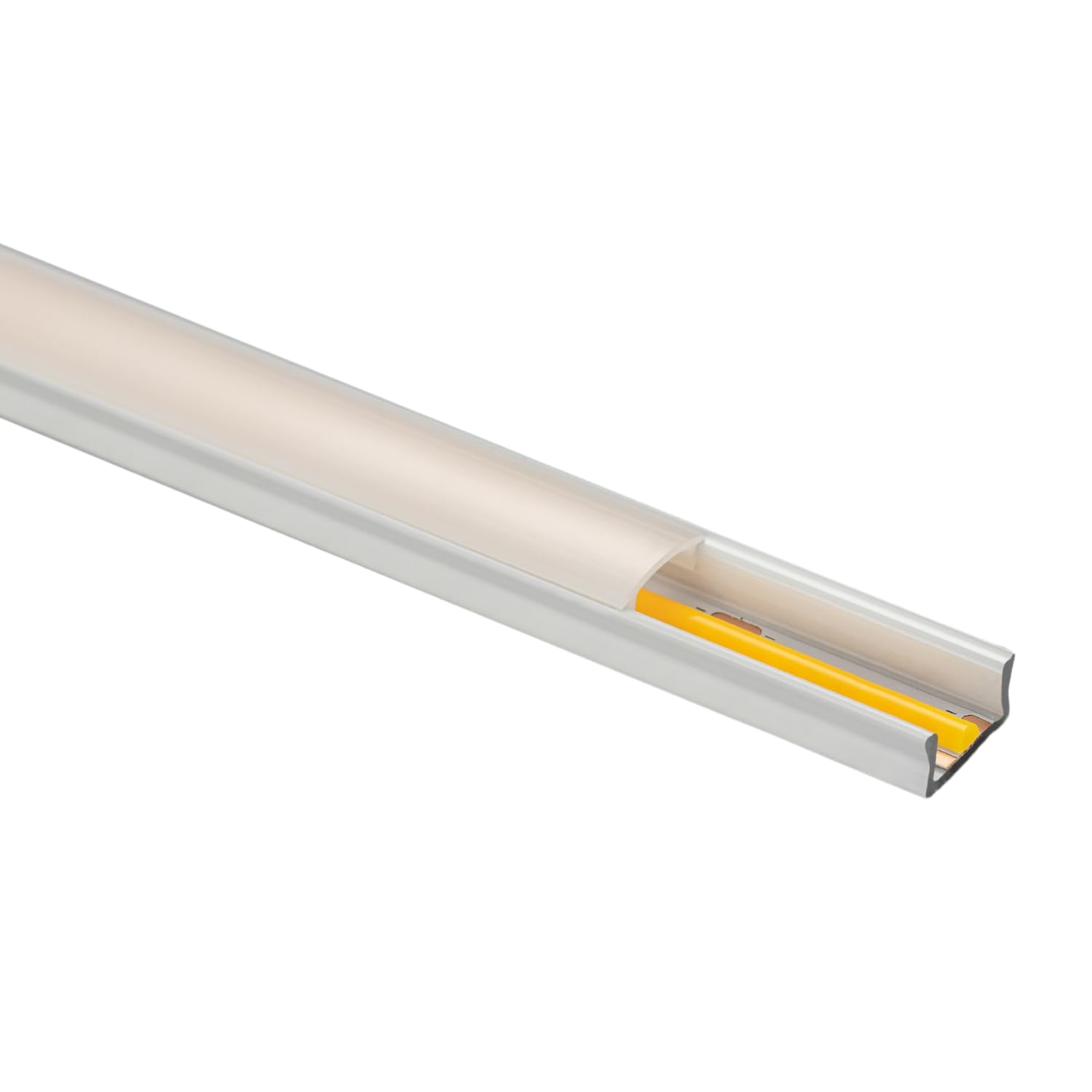 B2C Aluminium Channel LED Strip Profile U Shape 1m, Surface Mounted 7mm with Diffuser for Cabinet Furniture Lighting (White Profile + Milky Cover)