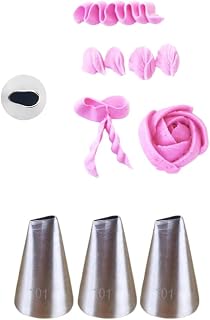 Piping Tip #101 for Flowers, Petals, Roses, Ruffles, Rows and Delicate Cake Designs, 3 Pcs