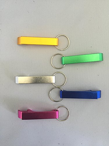 Set Of 5 - Justmike's Mixed Colors/Multi Color Key Chain Beer Bottle Opener/Pocket Small Bar Claw Beverage Keychain Ring #TOP2